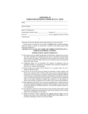 28 u.s.c. 2255|federal 2255 motion form.